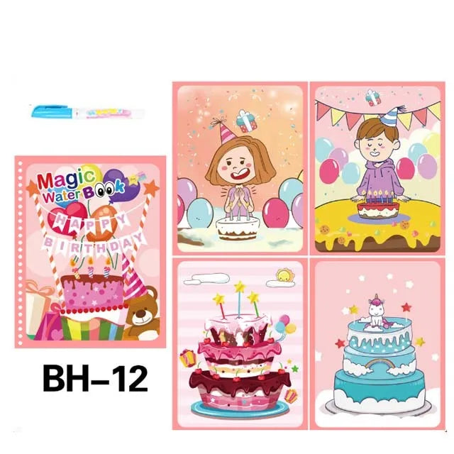 Magical Book Water Drawing Montessori Toys Reusable Coloring Book Magic Water Drawing Book Sensory Early Education Toys for Kids