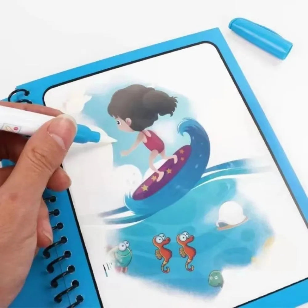 Cartoon Children Magic Book Animal Reusable Water Drawing Books DIY Coloring Books Education and Learning