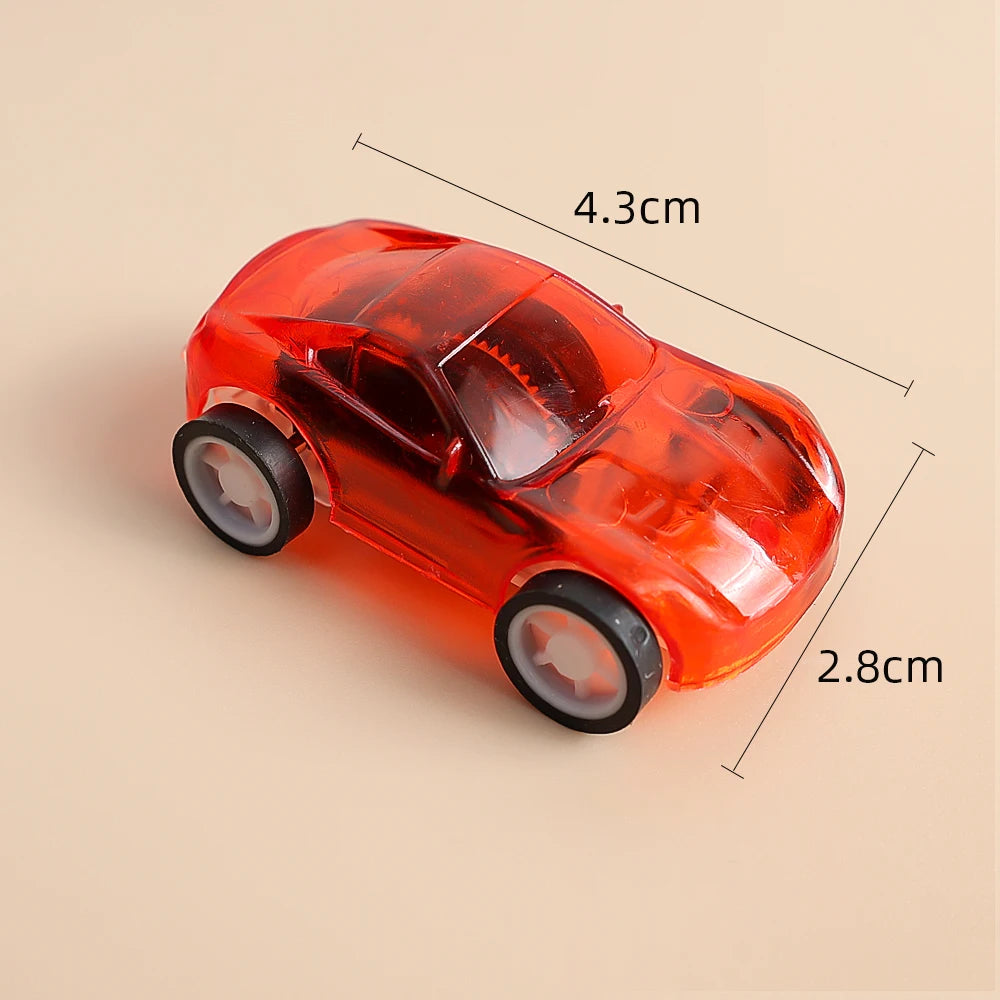 1/5Pcs Creative Mini Car Boys Kid Plastic Transparent Pull Back Car Truck Toys Vehicl Favor Party Educational Birthday Gifts