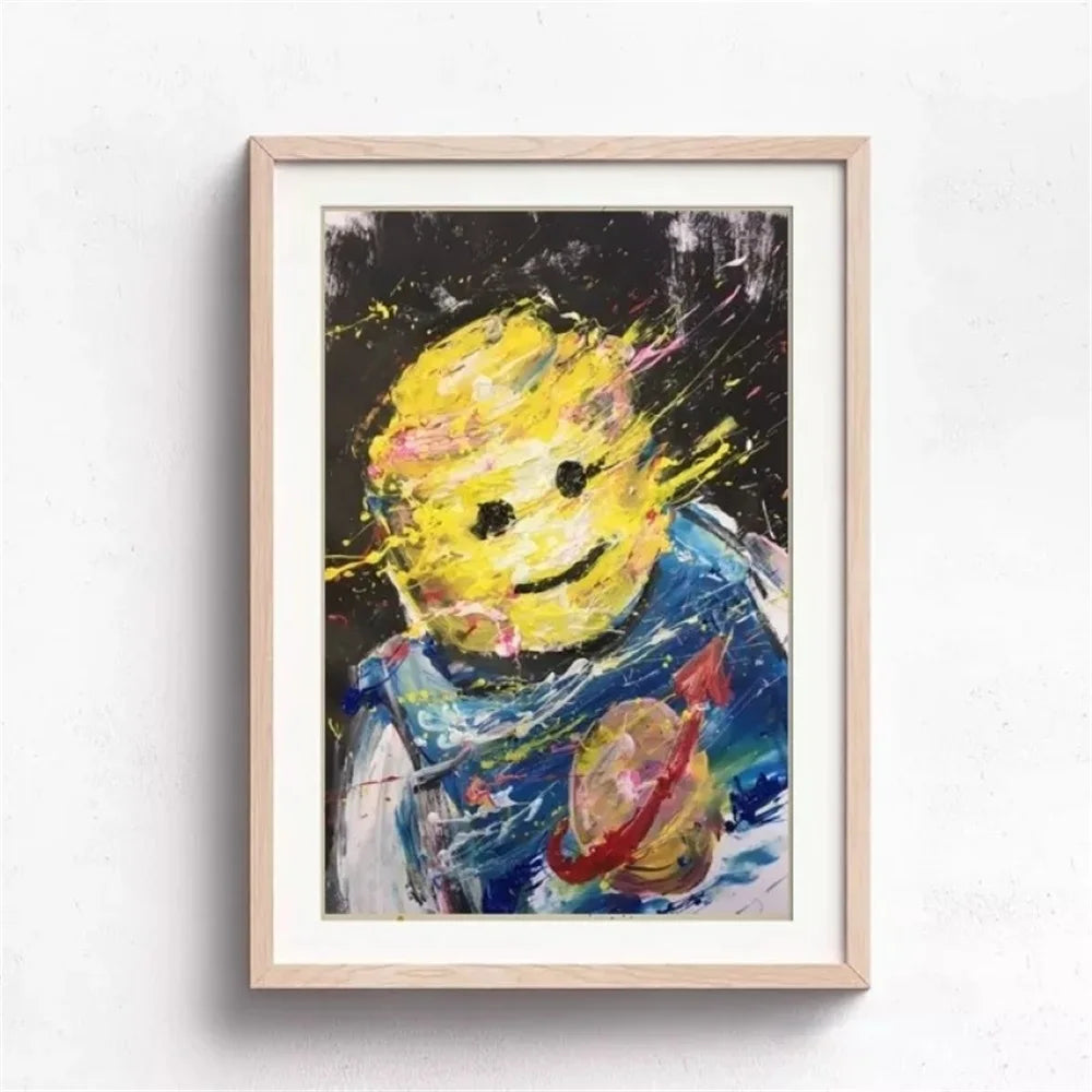 Abstract Funny Mona Lisa Legos Poster And Prints Cartoon Famous Painting Canvas Wall Art For Living Kids Room Home Decoration