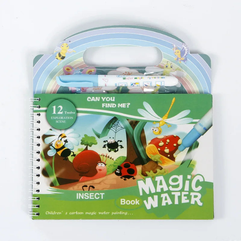 Magic Water Drawing Book - Reusable Montessori Toddler Toy, Mess-Free Painting for Early Education