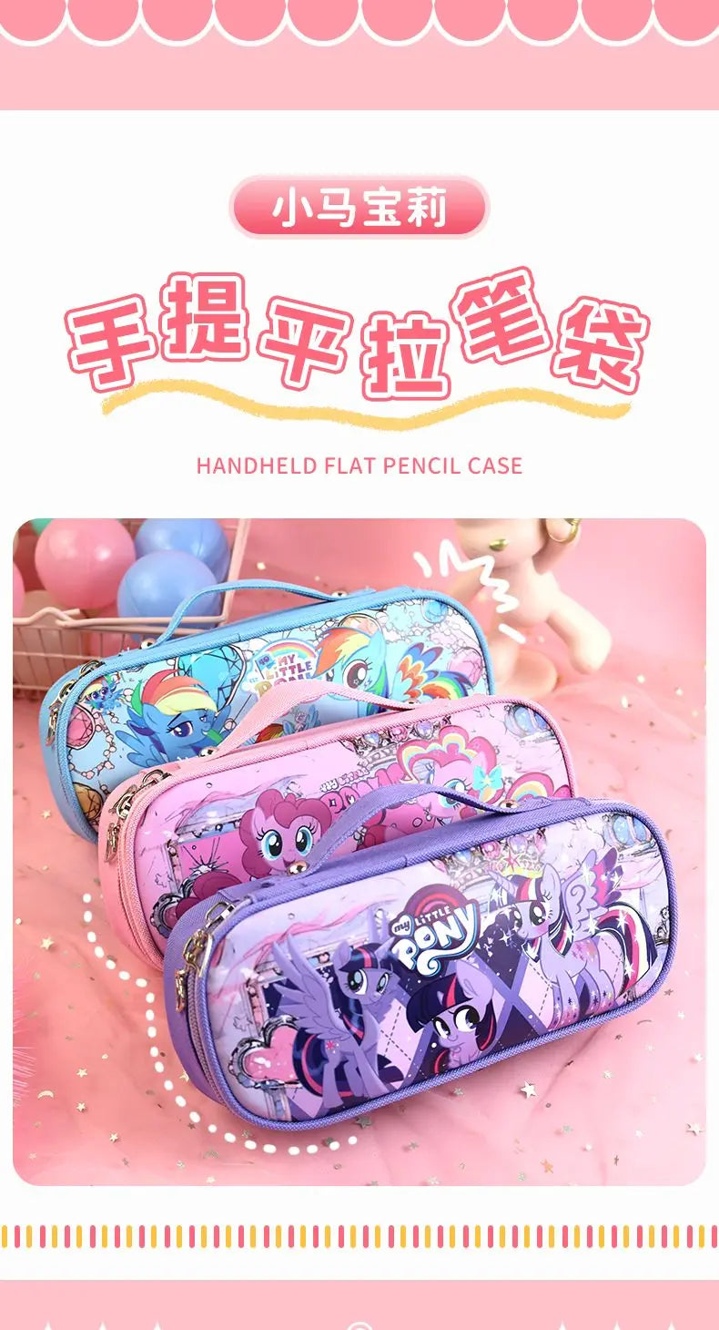 My Little Pony Twilight Sparkle Pinkie Pie Rainbow Dash Cartoon Cute Large Capacity Portable Stationery Box Password Pencil Box
