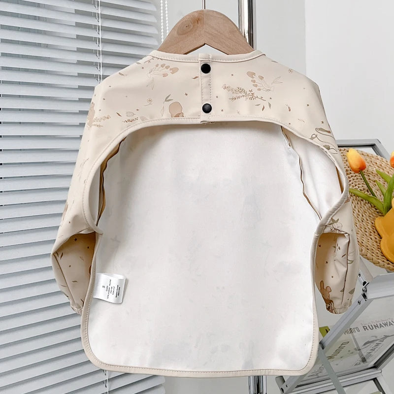 Cute Baby Bibs Toddler Baberos Bavoir Waterproof Long Sleeve Apron Cartoon Animals Children Feeding Smock Bib Baby Stuff 0-5Y