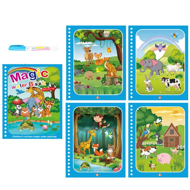 Kids Montessori Toys Reusable Coloring Book Magic Water Drawing Book Painting Drawing Toys Sensory Early Education Toys for Kids
