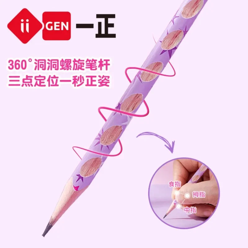 12pcs/box My Little Pony 2B Hole Pencil Kawaii Children Twilight Sparkle Applejack Pinkie Pie Student Wooden Pencil Stationery