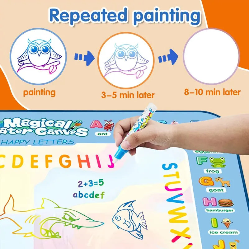 15.76"×12.6"Colorful Water Doodle Mat for Kids - Montessori Educational Toy Drawing Mat for Boys And Girls Age 3-8 Toddler Gift