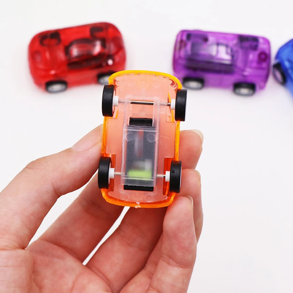 1/5Pcs Creative Mini Car Boys Kid Plastic Transparent Pull Back Car Truck Toys Vehicl Favor Party Educational Birthday Gifts