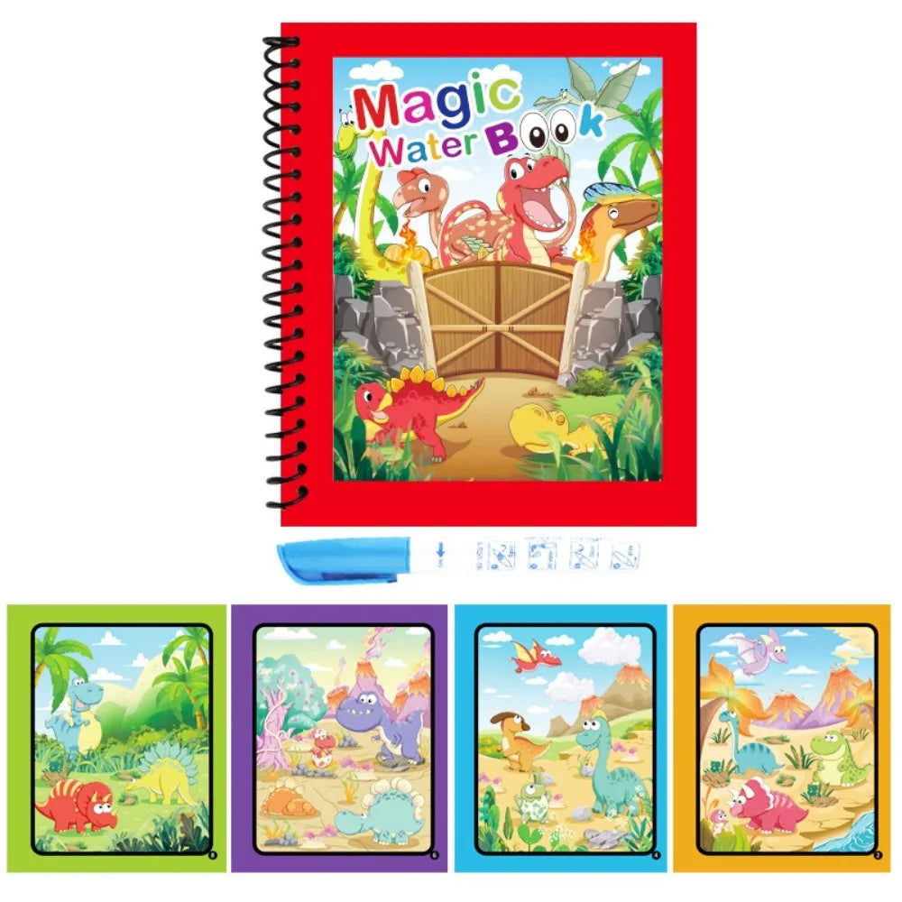 Cartoon Children Magic Book Animal Reusable Water Drawing Books DIY Coloring Books Education and Learning