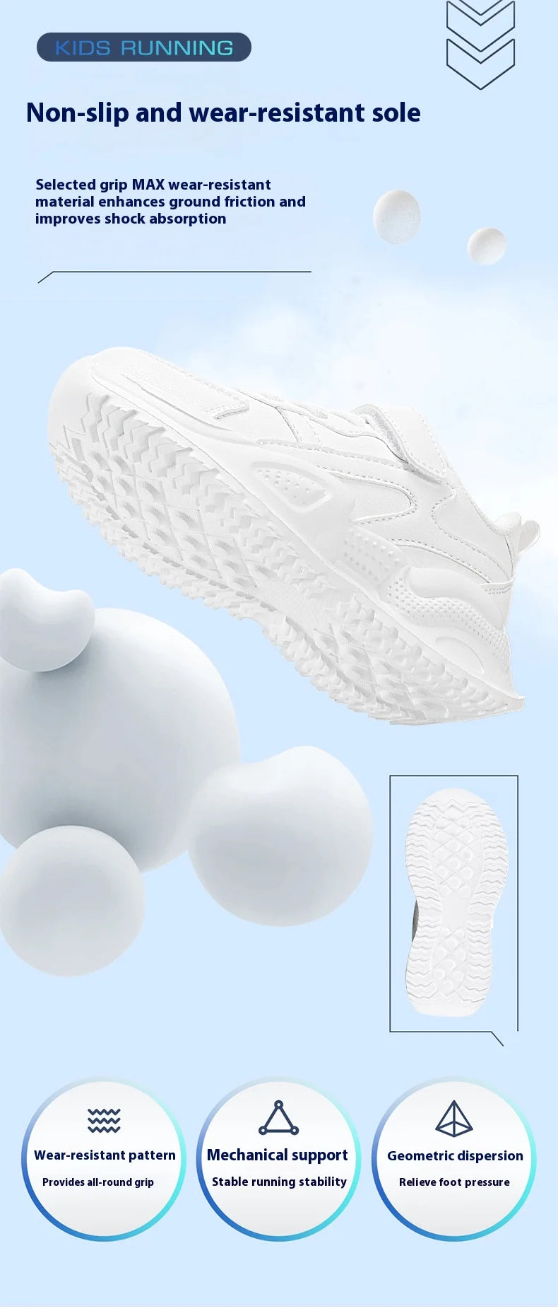 Children's school unisex white leather sneakers - non-slip,wear-resistant,youthful, versatile casual sports shoes