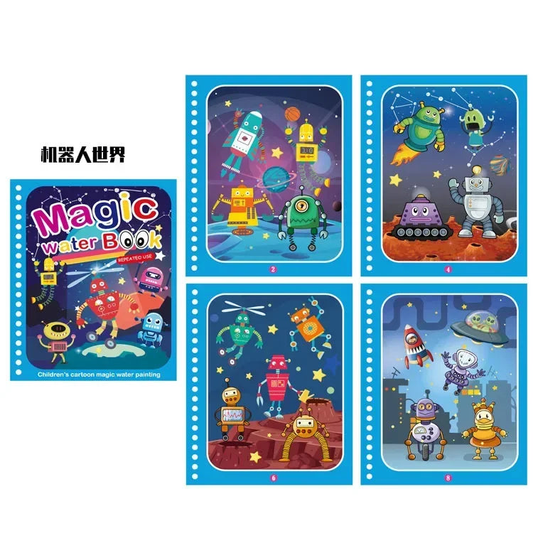 Kids Montessori Toys Reusable Coloring Book Magic Water Drawing Book Painting Drawing Toys Sensory Early Education Toys for Kids