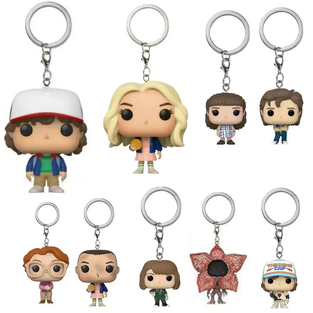 LLavero de bolsillo de Stranger Things, figuras de acción de Dustin Eleven, Freddy, Steve, Robin, Barb, Juguetes
