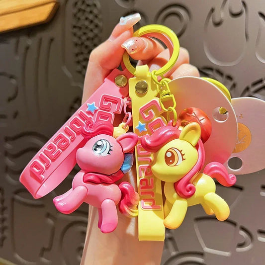My Cartoon Little Pony Cute Keychain Children Fashion Jewellery Backpack Pendant Decoration Metal Key Ring Children Gifts