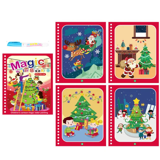 Magical Book Water Drawing Montessori Toys Reusable Coloring Book Magic Water Drawing Book Sensory Early Education Toys for Kids