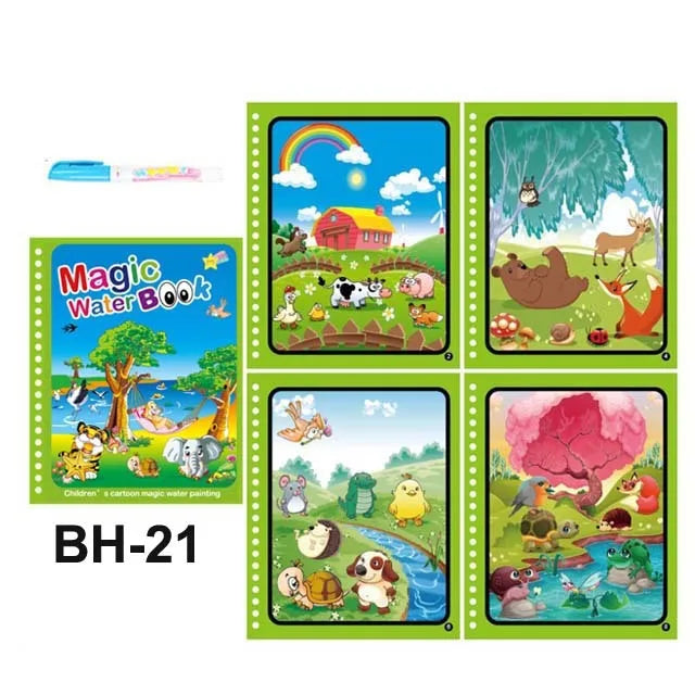 Magical Book Water Drawing Montessori Toys Reusable Coloring Book Magic Water Drawing Book Sensory Early Education Toys for Kids
