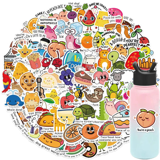 100/50PCS Funny Inspirational English Reward Student Graffiti Stickers for Bicycle Hand Account Pencil Case Decals