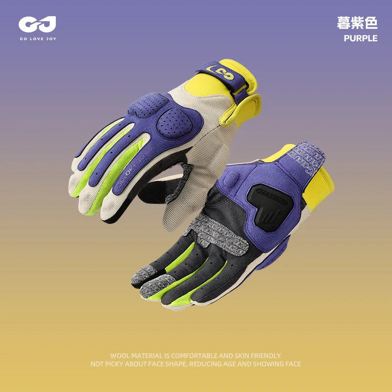 Summer Breathable Motorcycle Gloves Touch Screen Men Women MTB Bike Gloves Macaron Color Motorbike Riding Bicycle Gloves