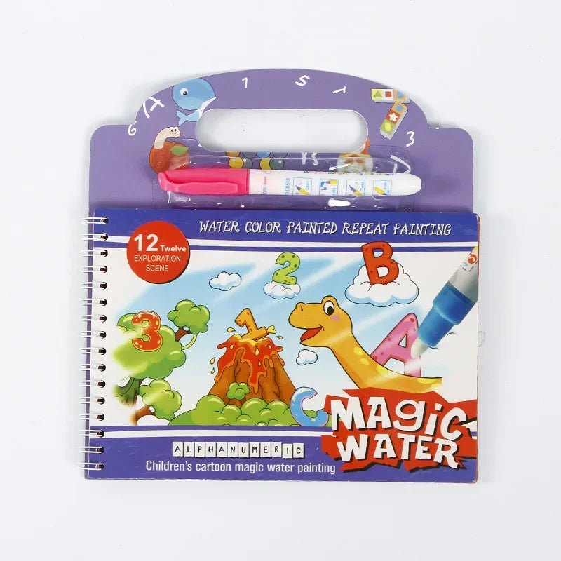 Magic Water Drawing Book - Reusable Montessori Toddler Toy, Mess-Free Painting for Early Education