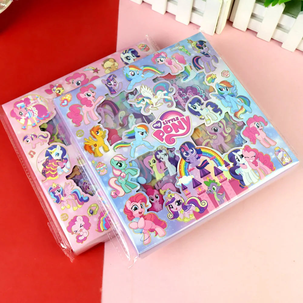 100PCS My Little Pony Kawaii Toy Sticker Transparent Anime Applique Notebook Skateboard DIY Decoration Christmas Gift For Friend