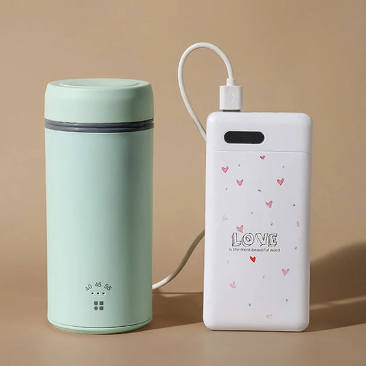 01-Portable Mini Electric Kettle with Type-C USB Heating for Travel Home 220V Car Constant Temperature Water Boiler for Tea Coffee