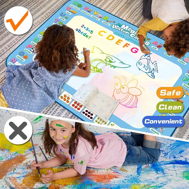 15.76"×12.6"Colorful Water Doodle Mat for Kids - Montessori Educational Toy Drawing Mat for Boys And Girls Age 3-8 Toddler Gift