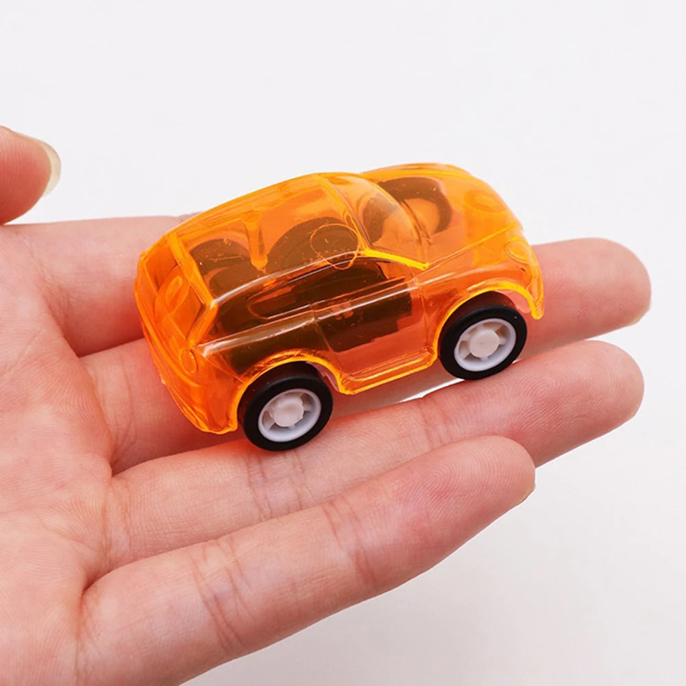 1/5Pcs Creative Mini Car Boys Kid Plastic Transparent Pull Back Car Truck Toys Vehicl Favor Party Educational Birthday Gifts
