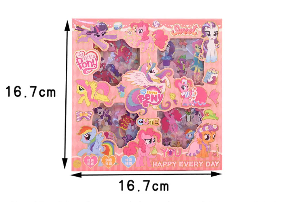 100PCS My Little Pony Kawaii Toy Sticker Transparent Anime Applique Notebook Skateboard DIY Decoration Christmas Gift For Friend