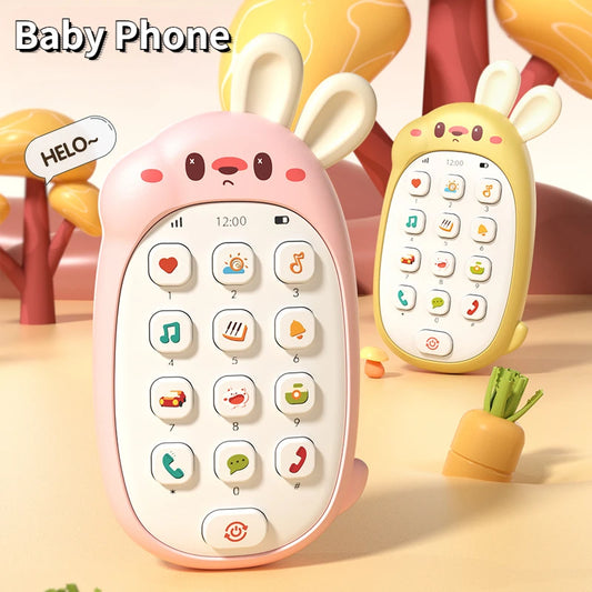 Simulation Baby Phone Music Sound Telephone Sleeping Soothing Early Educational Montessori Toys for Toddler Fake Phone for Kids
