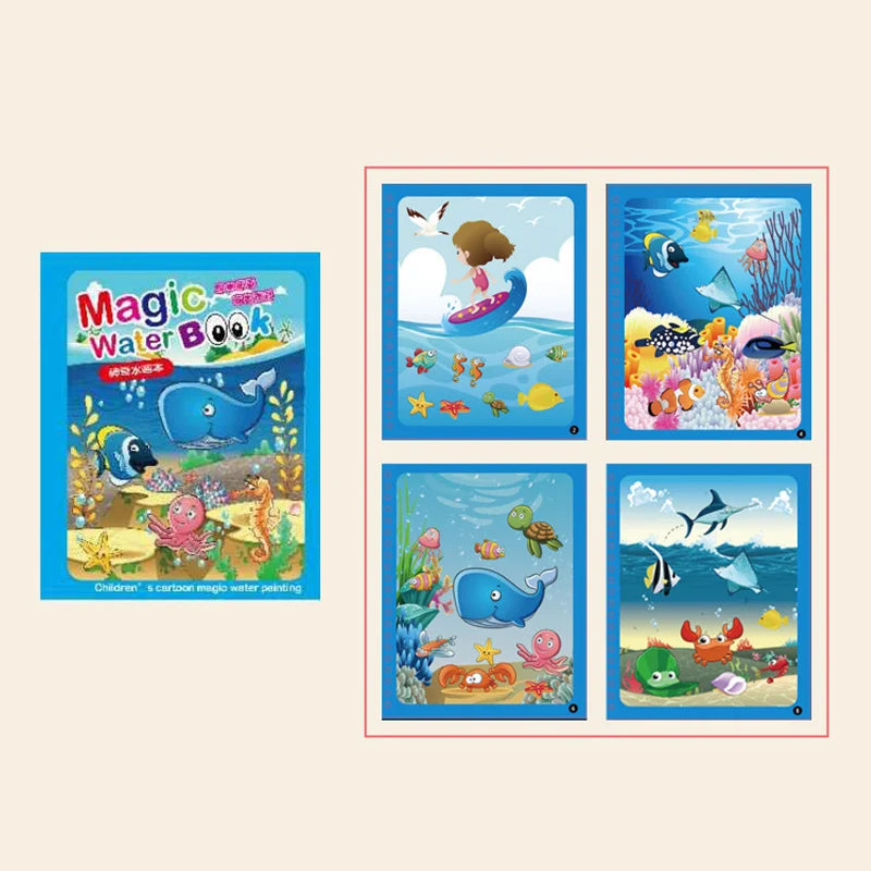 Kids Montessori Toys Reusable Coloring Book Magic Water Drawing Book Painting Drawing Toys Sensory Early Education Toys for Kids