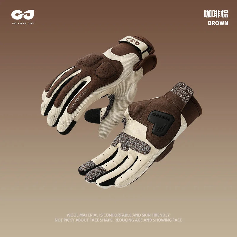 Summer Breathable Motorcycle Gloves Touch Screen Men Women MTB Bike Gloves Macaron Color Motorbike Riding Bicycle Gloves