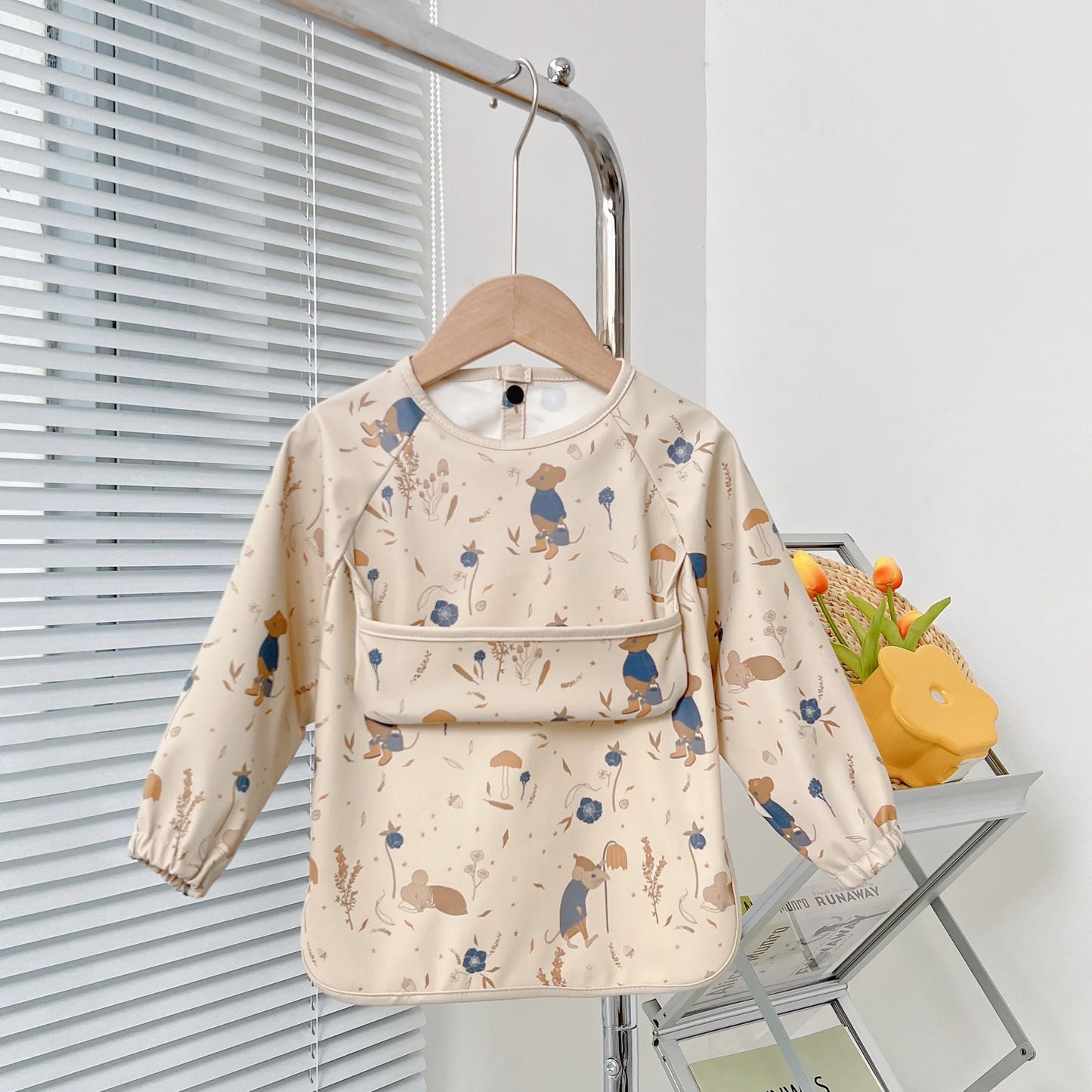 Cute Baby Bibs Toddler Baberos Bavoir Waterproof Long Sleeve Apron Cartoon Animals Children Feeding Smock Bib Baby Stuff 0-5Y