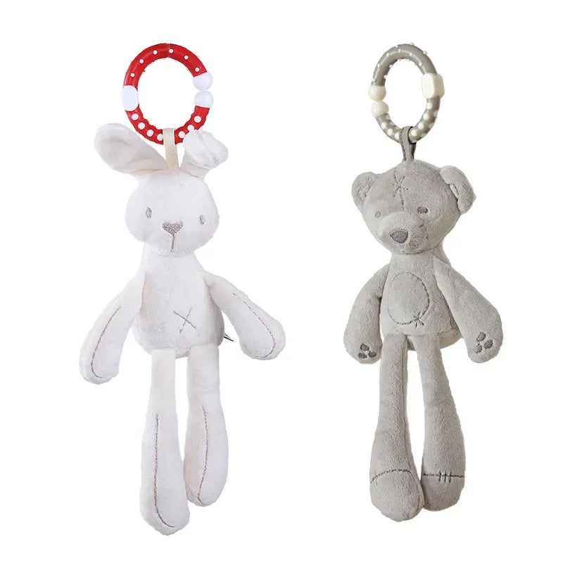 New Baby Rattles Mobiles Infant Toddler Toys Stroller Bed Hanging Rabbit Elephant Crib Hanging Bell Plush Toys for 0-12 Months