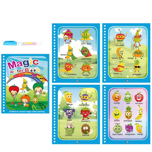 Magical Book Water Drawing Montessori Toys Reusable Coloring Book Magic Water Drawing Book Sensory Early Education Toys for Kids
