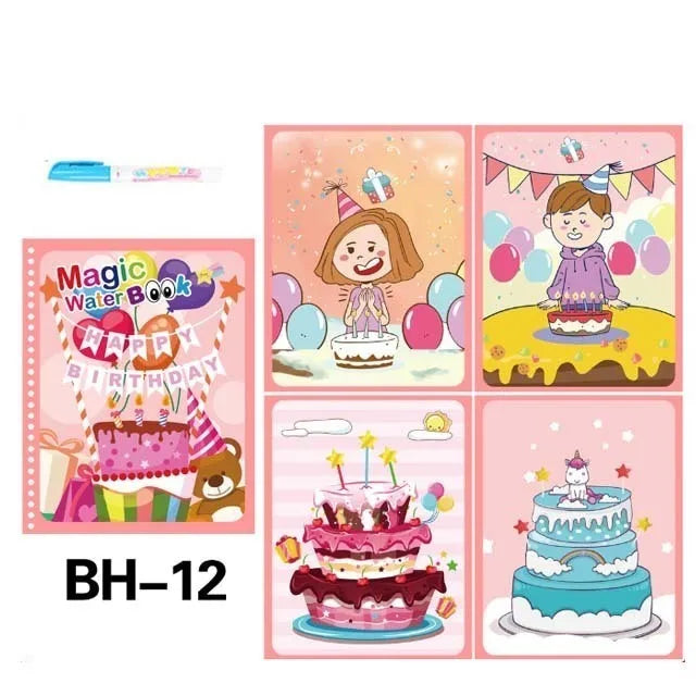 Kids Montessori Toys Reusable Coloring Book Magic Water Drawing Book Painting Drawing Toys Sensory Early Education Toys for Kids