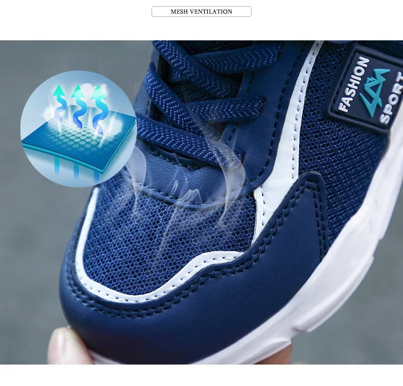 Children Sport Shoes Boys Fashion Mesh Breathable Casual Sneakers Lightweight Running Shoes Comfort