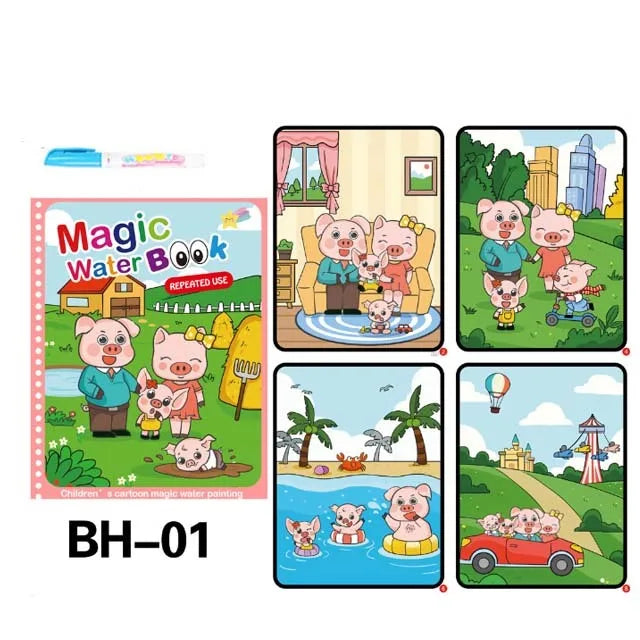 Magical Book Water Drawing Montessori Toys Reusable Coloring Book Magic Water Drawing Book Sensory Early Education Toys for Kids