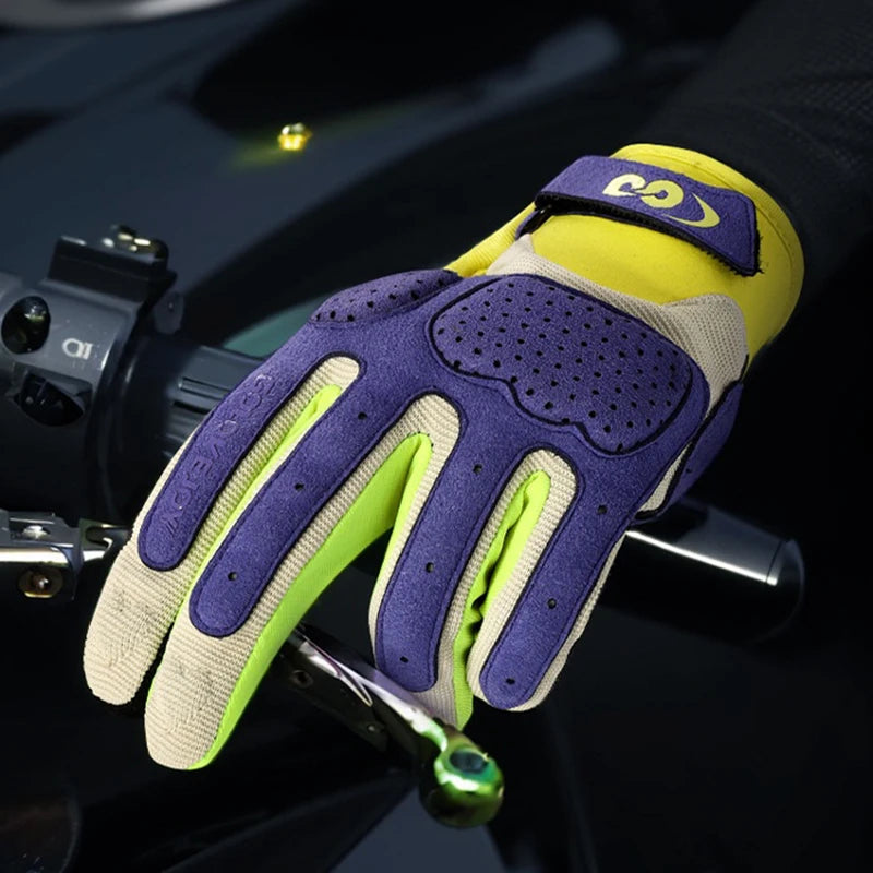 Summer Breathable Motorcycle Gloves Touch Screen Men Women MTB Bike Gloves Macaron Color Motorbike Riding Bicycle Gloves