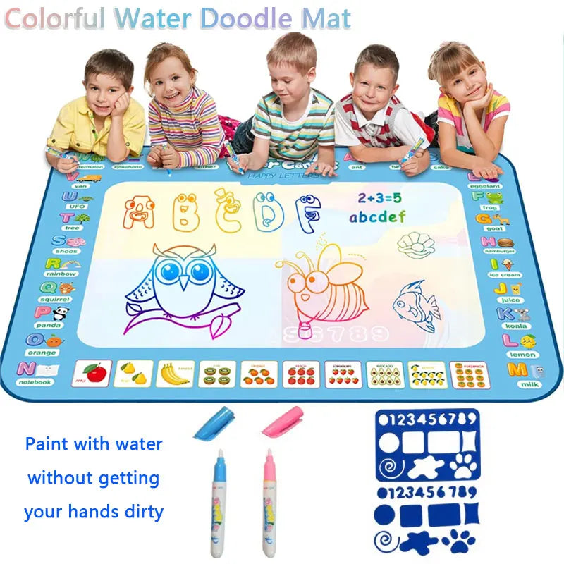 15.76"×12.6"Colorful Water Doodle Mat for Kids - Montessori Educational Toy Drawing Mat for Boys And Girls Age 3-8 Toddler Gift