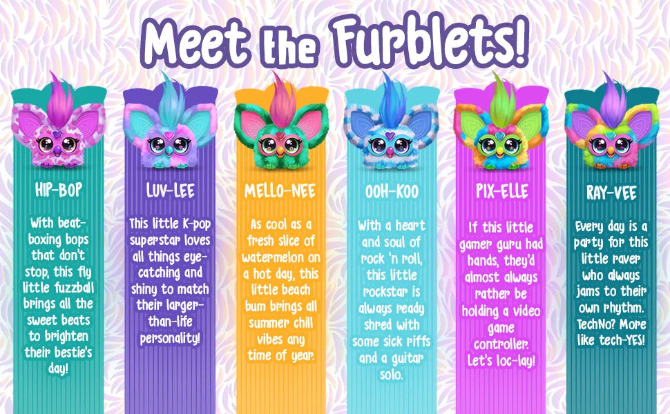 Hasbro Furby Furblets Mini Friend with Sounds & Music Collectible and Cute Electronic Children's Gril Gifts Boys