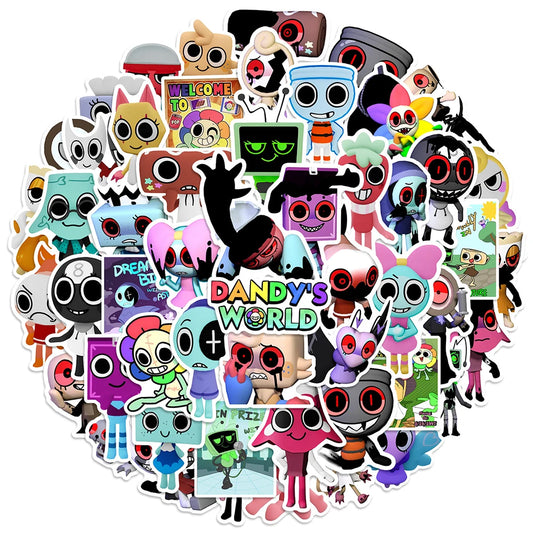 10/30/50pcs Funny Game Dandys World Cartoon Stickers Anime Decals DIY Laptop Motorcycle Phone Car Decoration Sticker Kids Toys