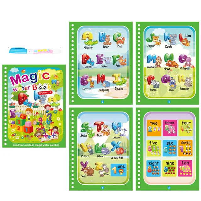 Kids Montessori Toys Reusable Coloring Book Magic Water Drawing Book Painting Drawing Toys Sensory Early Education Toys for Kids