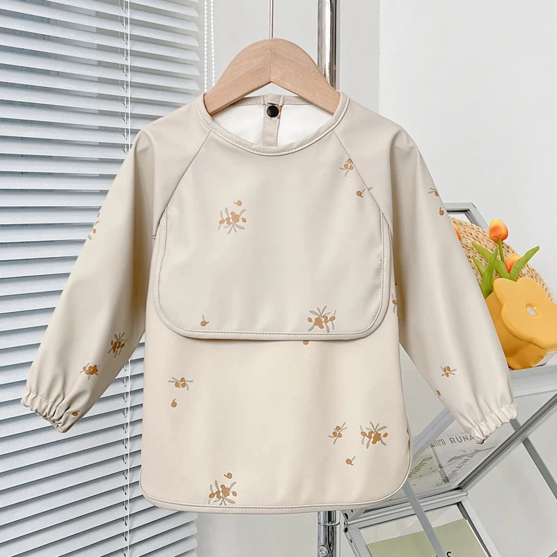 Cute Baby Bibs Toddler Baberos Bavoir Waterproof Long Sleeve Apron Cartoon Animals Children Feeding Smock Bib Baby Stuff 0-5Y