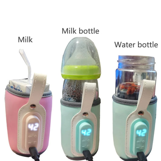 USB Charging Bottle Warmer Bag Insulation Cover Heating Bottle for Warm Water Baby Portable Infant Travel Feeding Accessories