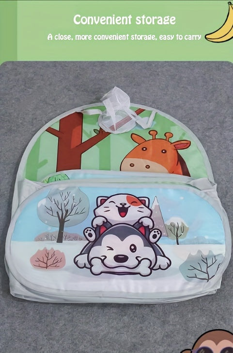 [Foldable Jungle Play Ball Tent] Large Foldable Sloth & Giraffe Jungle Play Ball Tent Pool - Durable Polyester & Steel Frame, Light Green with Colorful Balls - Ideal for Indoor/Outdoor Playgrounds